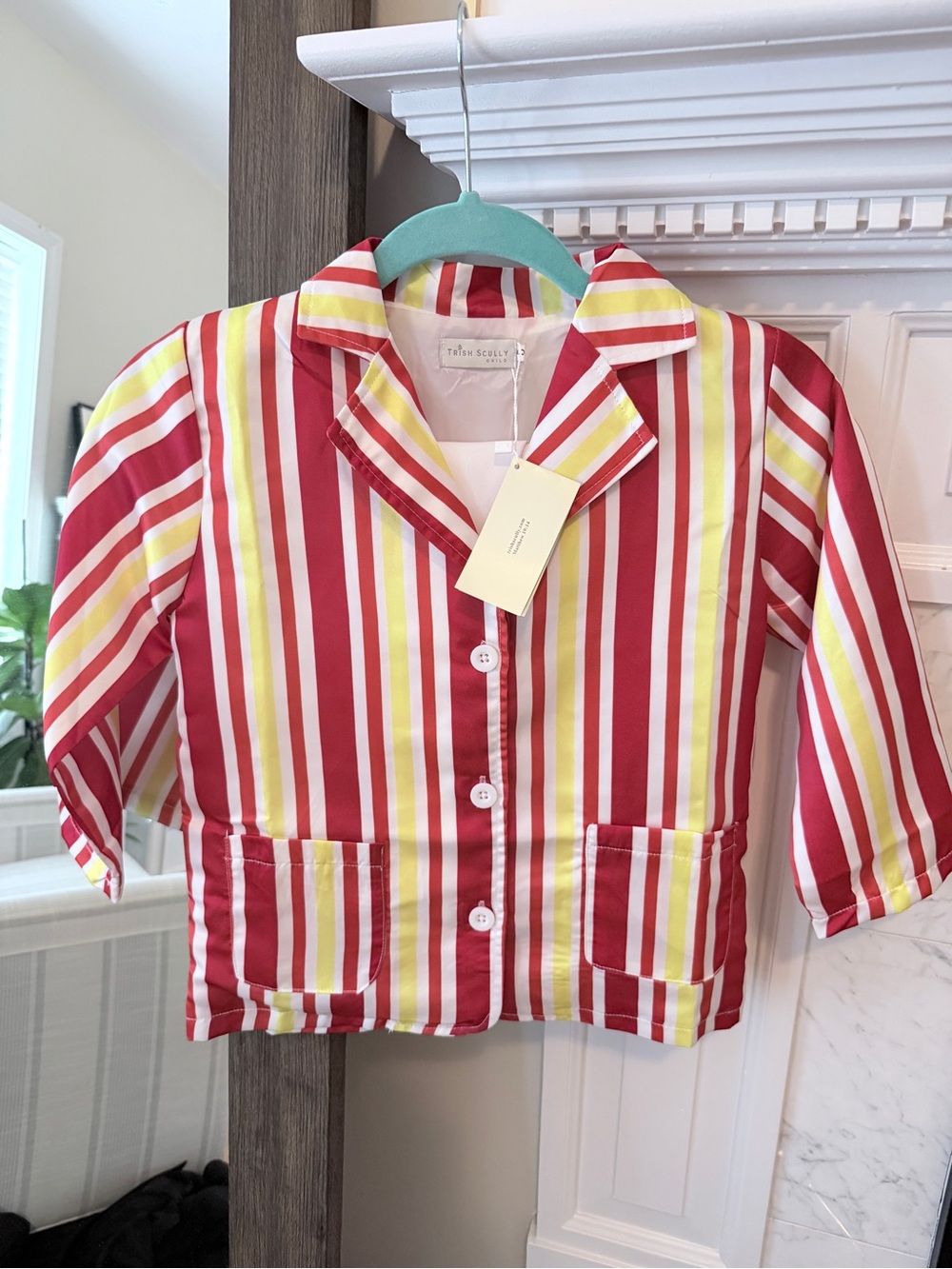 Kids Striped Pajama Top - Red, Yellow & White